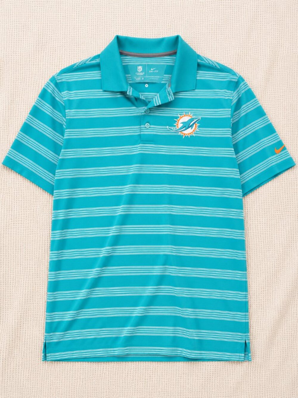 Nike Dri-FIT NFL On Field Miami Dolphins Polo Shirt | Men's Size Medium | Aqua